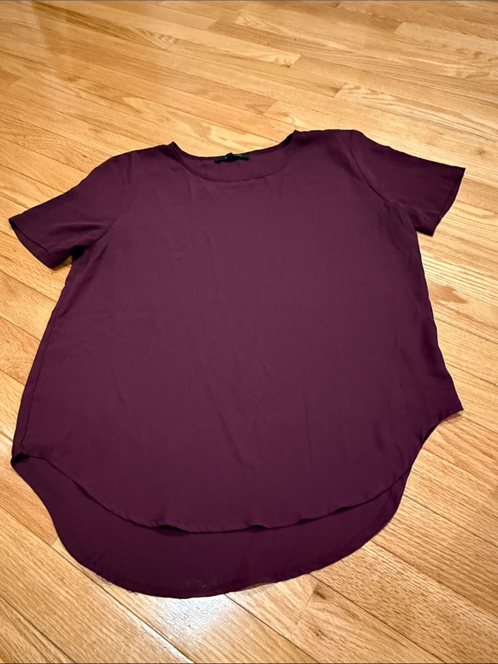 Women's Short Sleeve Blouse in Deep Burgundy